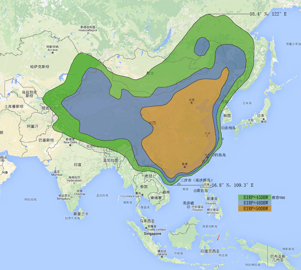 卫星场强图（中星6A）