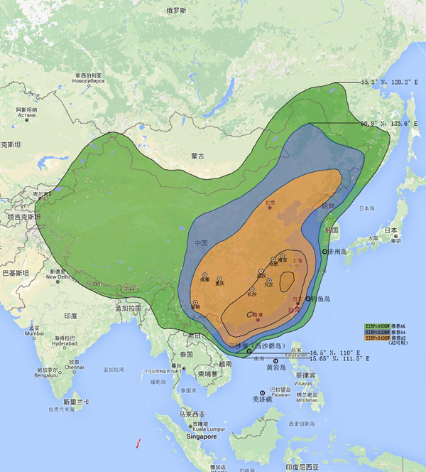 卫星场强图（中九卫星）