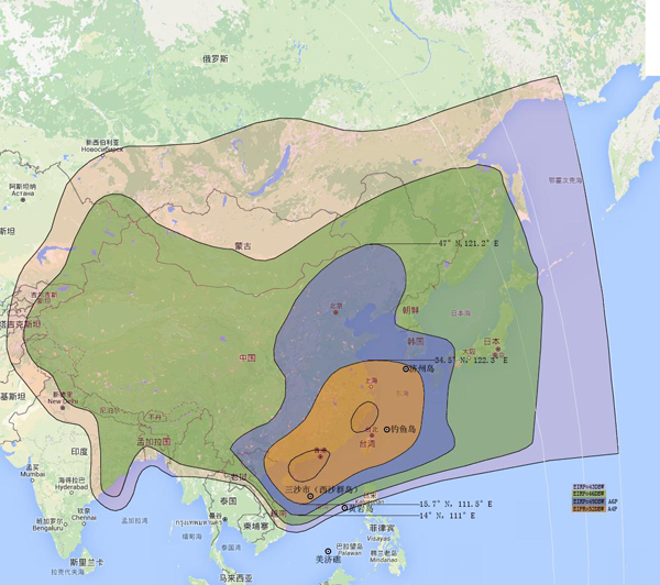 卫星场强图（亚7卫星）