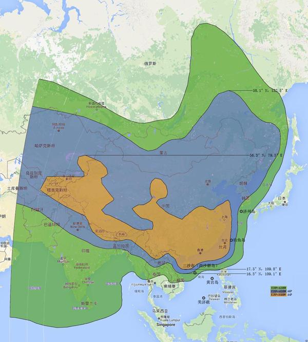 卫星场强图（亚5卫星）